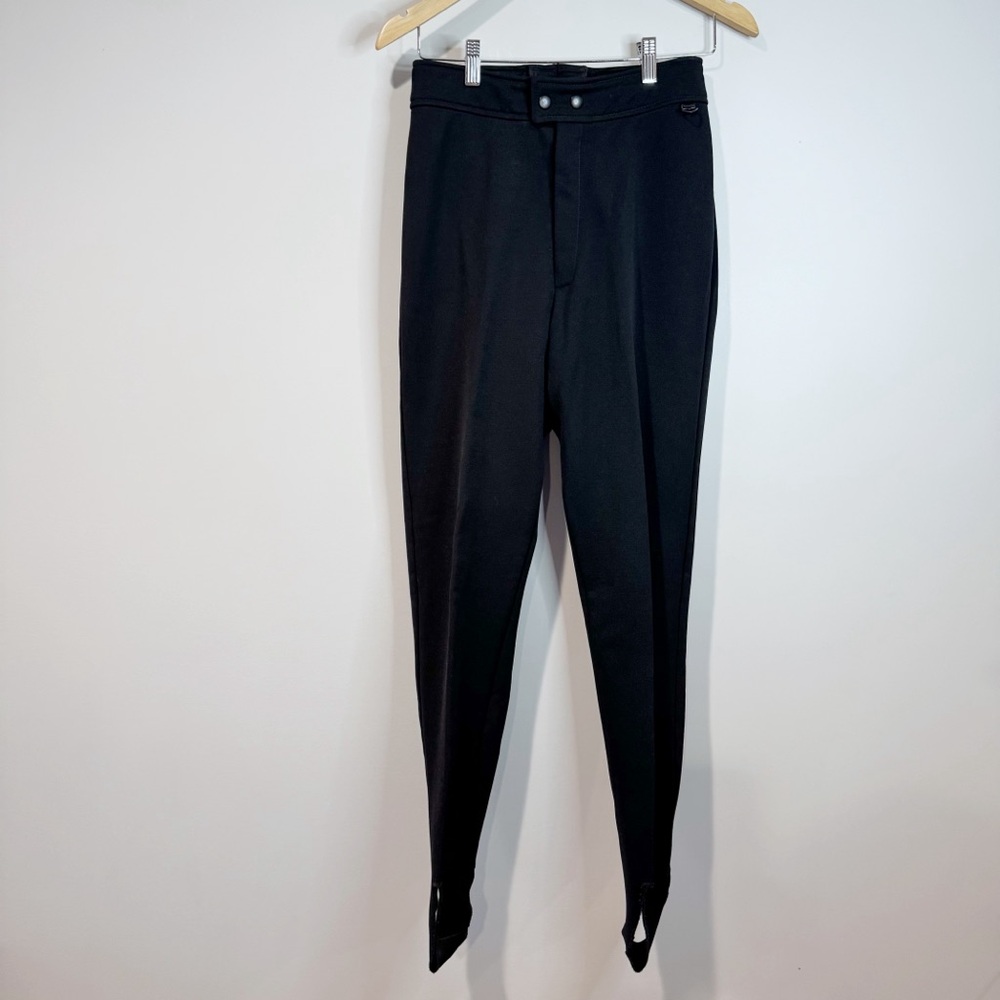 Vintage 90s Obermeyer Schoeller Womens 10R Black Softshell Ski Pants Stirrups